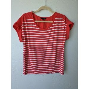 Christian Siriano Red & White Striped Top Sz M